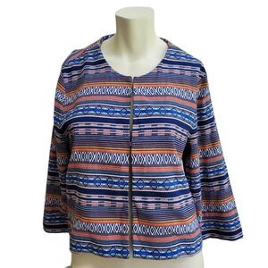 Liz Claiborne Jacket Size XL Blazer Black Multicolored‎ Blue